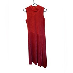 Taylor Faux Suede Dress-red-Size 8